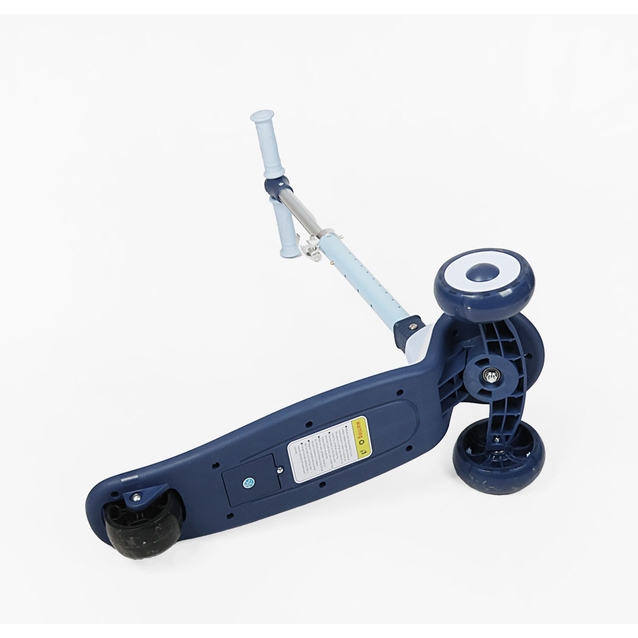 Самокат дитячий 3-х колісний Skyper S-415-49 L синій, колеса PU Ø125mm/35mm зі світлом, підсвічування платформи та керма, кермо складне фото westvelo.com