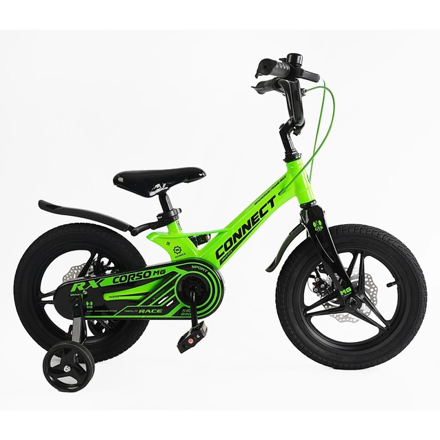 Дитячий велосипед 14 MG Corso «CONNECT» MG-14155, магнієва рама, салатовий фото westvelo.com