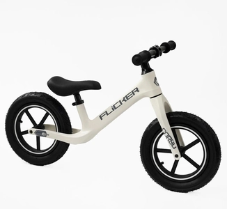 Велобіг 12 Corso надувні колеса, нейлонова рама «FLICKER» FL-0632-14 білий