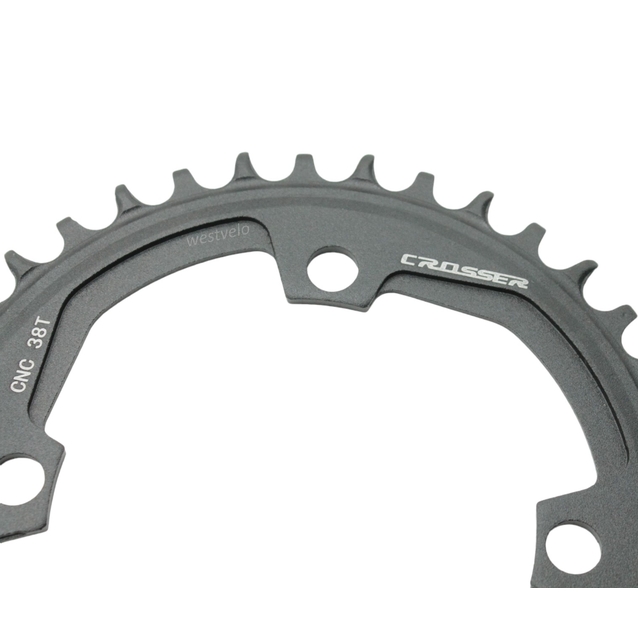 Зірка шатунів передня накладна AL CROSSER чорна на 38 T (104 BCD) (NARROW WIDE) фото westvelo.com