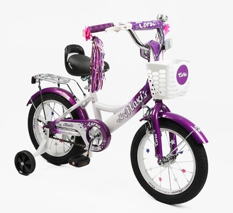 Дитячий велосипед 14 ST Corso «MAXIS» MX-34903 біло-фіолетовий