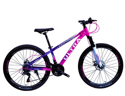 Велосипед 26 AL Corso «ULTRA» UT-10019 алюміній 13", (к-т SHIMANO) рожево-фіолетовий