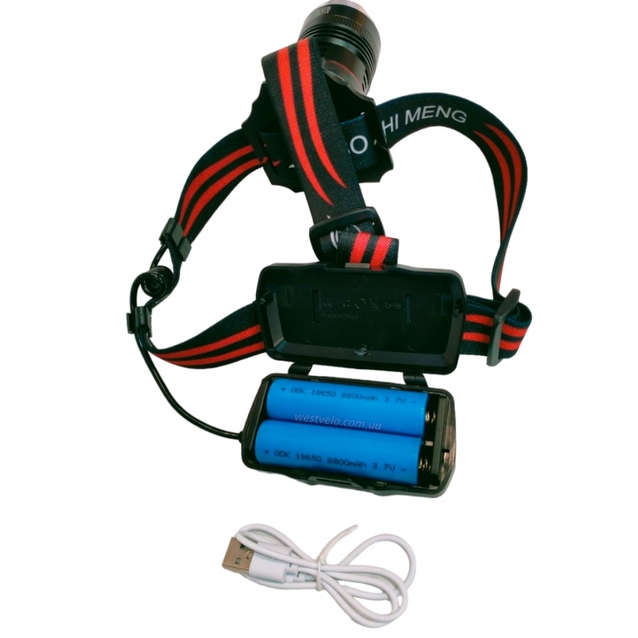 Ліхтар налобний на usb зарядку, BL-112 T6 фото westvelo.com