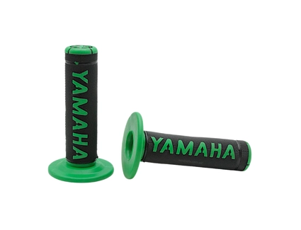 Мото гріпси "YMH" (Yamaha), чорно-зелені, гумові з буртиком