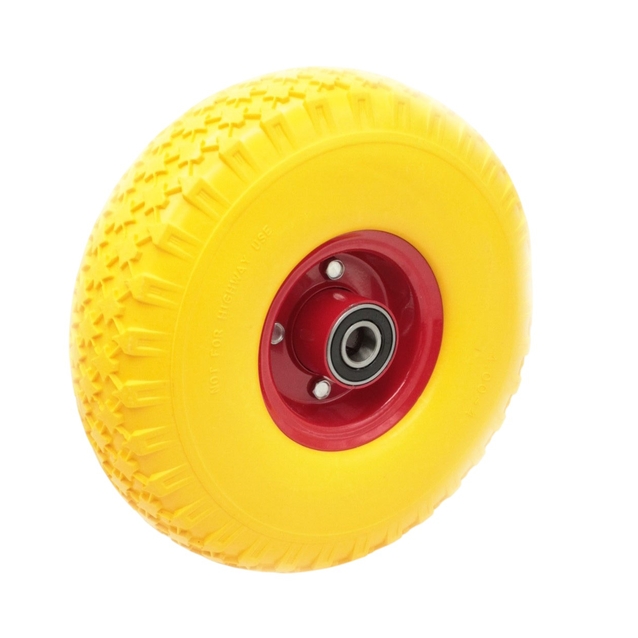 Колесо тачки жовте "4" 4.00-4 під вісь Ø20, пінополіуретанове. Тип 1 фото westvelo.com