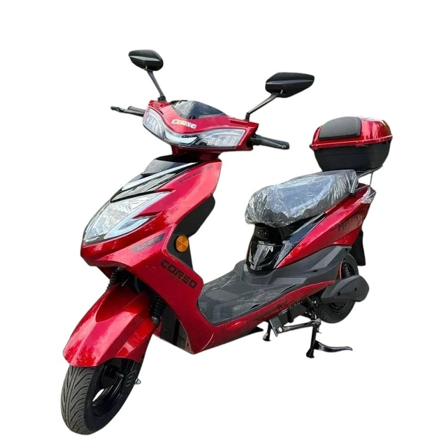 Електроскутер Corso «MATRIX» MT-720041 двигун 1200W, акумулятор 72V 25Ah графеновий, червоний, колеса 10" + 1 ящик. акум фото westvelo.com