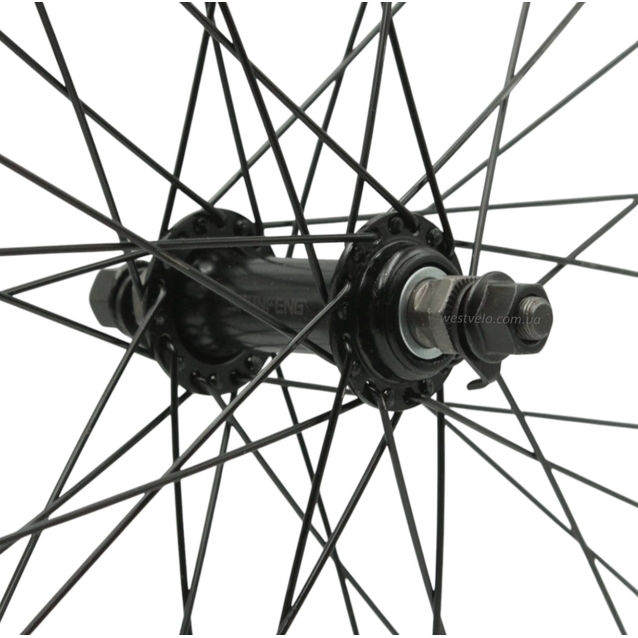 Колесо 24 перед, обід 2-ний сірий, втулка Shunfeng. чорна спиця фото westvelo.com