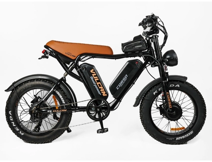 Електрофетбайк 20 ST Corso «VULCAN» L-89127-316 сталь, двигун 2х1000W, акумулятор 2х48V 18Ah літієвий, (к-т SHIMANO) чорно-коричневий