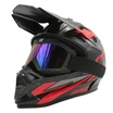 Шолом, закритий крос/ендуро (XL) DOT/АТV EDX 023 чорно-червоний глянець з дашком + окуляри фото westvelo.com