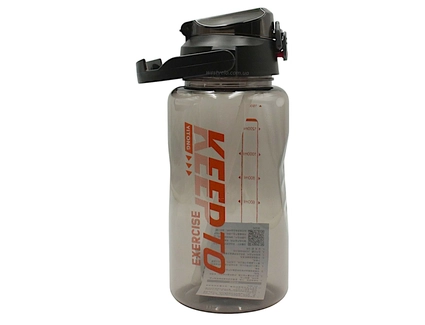Фляга 1600 ml харч.пластик, KEEPTO EXERCISE, (для тренувань) з трубкою, чорна