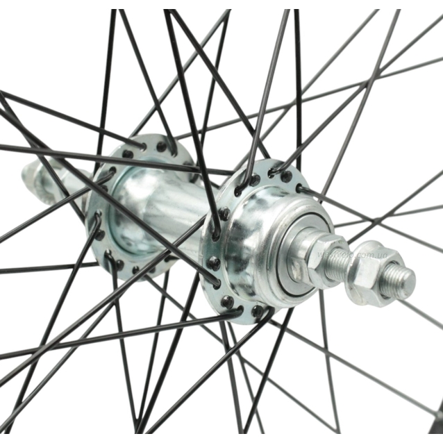 Колесо 24 зад, обід 2-ний чорний, втулка М на віночках, чорна спиця фото westvelo.com
