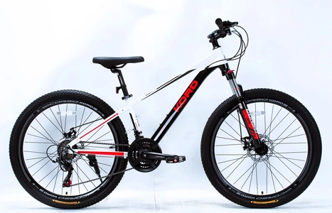 Велосипед 26 AL Corso «KORD» KD-26619 алюміній 13", (к-т SHIMANO) біло-чорно-червоний