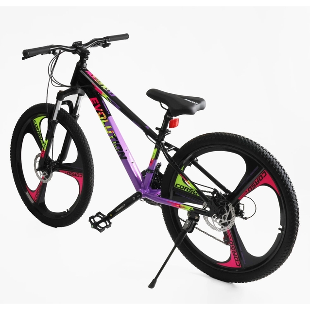 Велосипед 26 AL Corso «EVOLUTION» EV-26790 алюміній 13", (к-т SHIMANO) чорно-фіолетово-рожевий фото westvelo.com