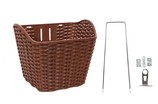 Кошик пластмасовий плетений з кришкою 28 "Verona" коричневий фото westvelo.com