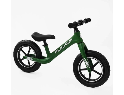 Велобіг 12 Corso надувні колеса, нейлонова рама «FLICKER» FL-0228-76 зелений