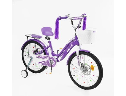 Дитячий велосипед 20 ST Corso «NICE» NC-20105 дискові гальма, фіолетовий