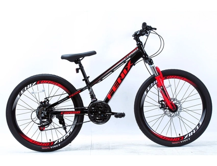 Велосипед 24 AL Corso «FENIX» FX-24321 алюміній 11", (к-т SunRun) чорно-червоний