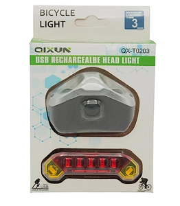 Фара + мигалка на usb зарядку QX-T0203 LED (600lm), з акумулятором (93)