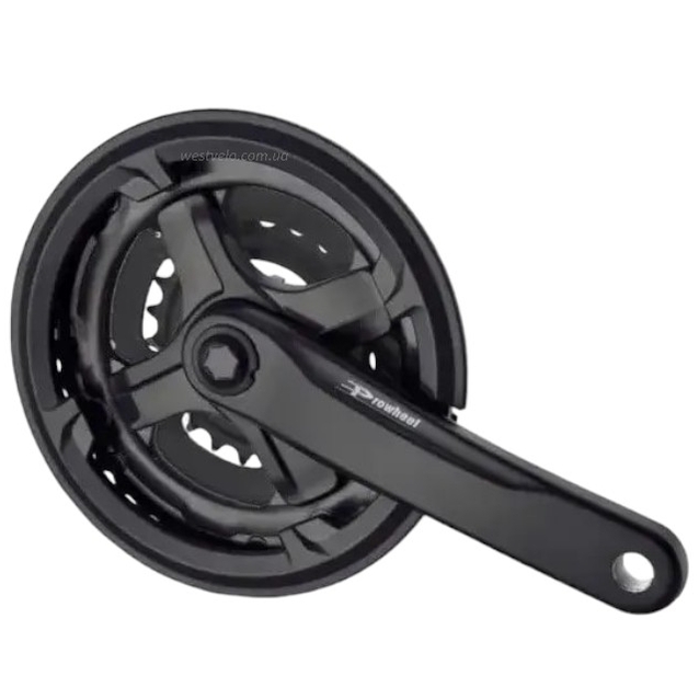 Система шатунів мтв мала PROWHEEL, ТА-CN68.AL чорна (24/34/42Т) L-170мм. (порош. фабр.) фото westvelo.com