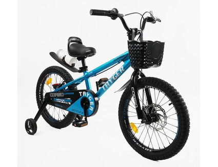 Дитячий велосипед 18 AL Corso «TAYGER» TG-90411 алюмінієва рама, дискові гальма, синій