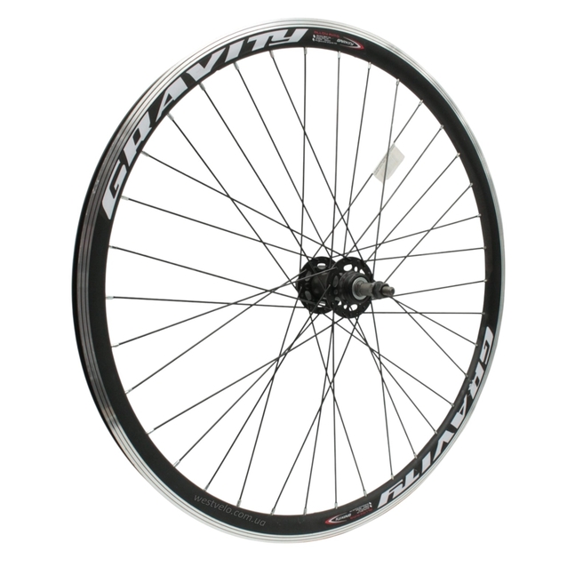 Колесо 27,5 зад, обід 2-ний чорний втулка SHUNFENG, диск 6 болтів, чорна спиця фото westvelo.com