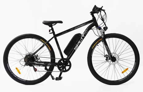 Електровелосипед 29 ST Corso «SPLIT» SP-55010 сталь 19, двигун 350W, акумулятор 36V13Ah літієвий (к-т SHIMANO) чорний