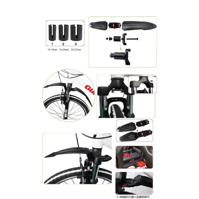 Крила пластик 24-26 кріпл. труба сідла №67 (пер. в вилку) з катафотом фото westvelo.com