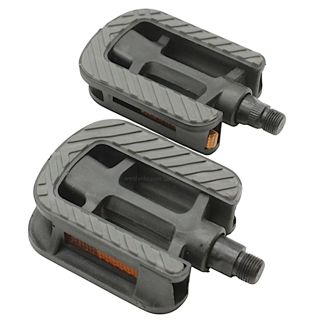 Педалі пластик-гума №003, чорно-сірий фото westvelo.com