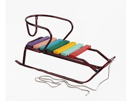 Сани «Торпеда» без ручки, плоскі полози, бордові