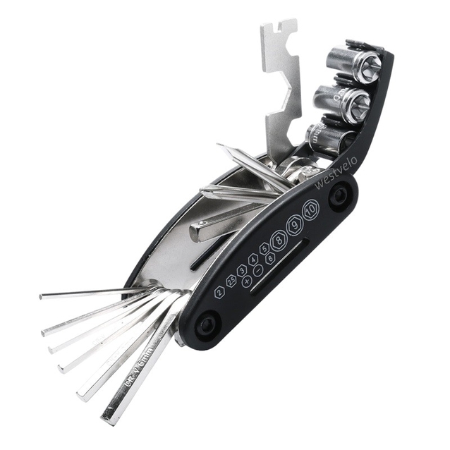 Мультитул чорний 6-гранники+головки (16 елементів) фото westvelo.com