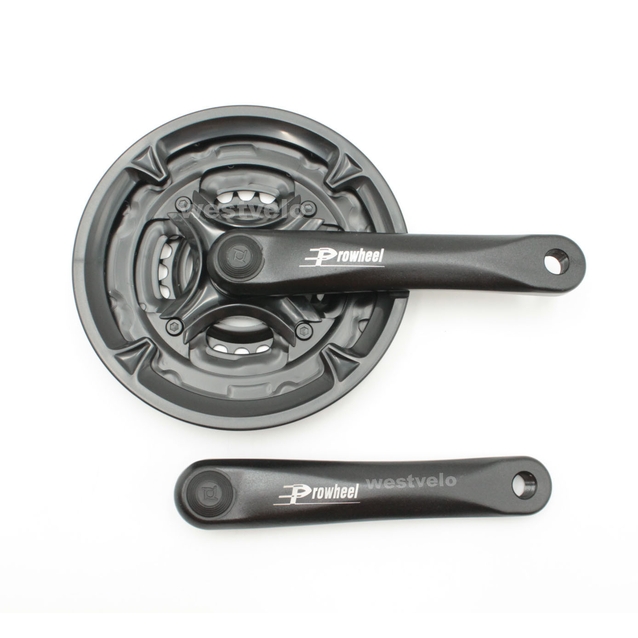 Система шатунів мтв мала PROWHEEL, МА-АС49.AL чорна (24/34/42Т) L-152мм. фото westvelo.com