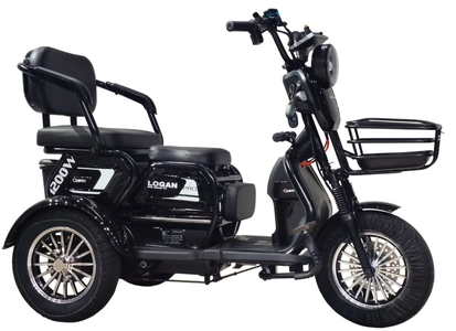 Трицикл Corso «LOGAN PRO» LN-677408, двигун 1200W, акумулятор 72V 28Ah графеновий, чорний + 1 ящик. акум, колеса 10"