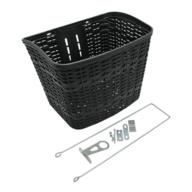 Кошик пластмасовий плетений AFT-138 чорний фото westvelo.com