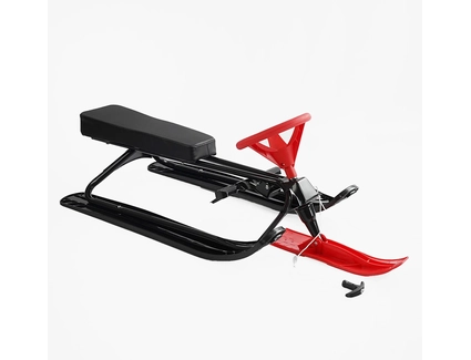 Санки з кермом (снігокат) Skyper сталевий, кругле кермо, червоний