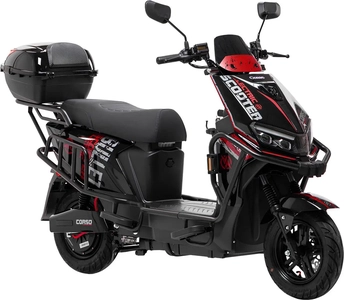 Електроскутер Corso «BULLET» BT-813216, двигун 2500W, акумулятор 72V/40Ah літій-залізо-фосфатний, чорно-червоний, колеса 12"