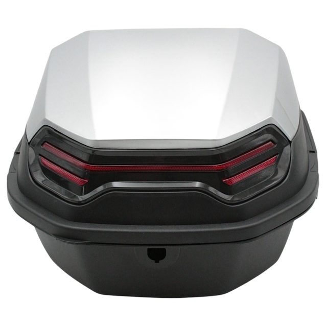 Кофр (багажник) для мотоцикла задній ROBIK 48 (390х390х290) 48L "JSBM" глянцевий, світло-сірий фото westvelo.com