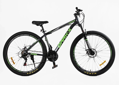 Велосипед 29 AL Corso «DARK-X» DX-29904 алюміній 17", (к-т SHIMANO) графітово-салатовий
