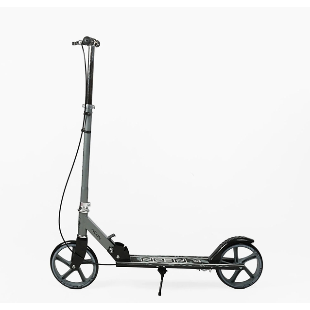 Самокат дитячий 2-х колісний, PU Skyper «NEON» N-62794 чорний, Ø200mm, ST, ручне гальмо фото westvelo.com