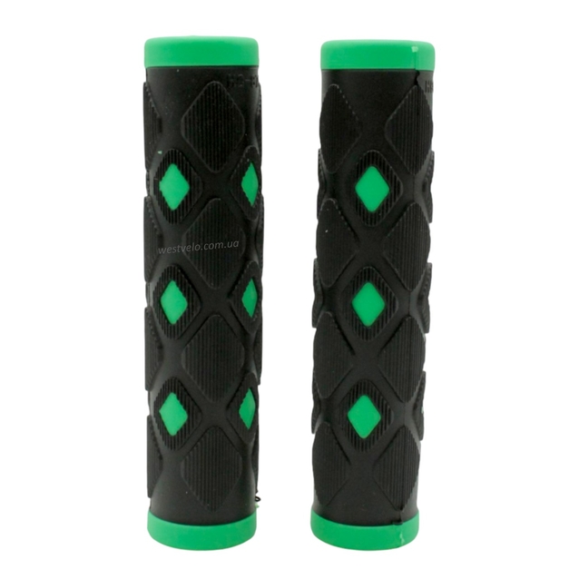 Гріпси гумові "Ромб" чорно-зелені фото westvelo.com
