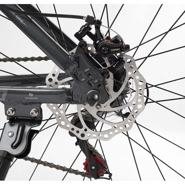 Велосипед 26 AL Corso «NEXT» NX-26159 алюміній 15", (к-т SHIMANO) графітово-червоний фото westvelo.com