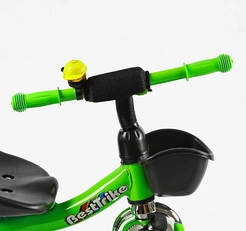 Дитячий велосипед 3-х колісний EVA (піна) Best Trike SL-12960 салатовий, дзвіночок, 2 кошики