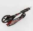 Самокат дитячий 2-х колісний, PU Best Scooter 10304 чорно-червоний, колеса Ø230-200mm, AL, 1 амортизатор передній, ФАРА, затискач керма