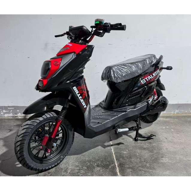 Електроскутер Corso «SHATTLEX» SL-673392, двигун 2500W, акумулятор 72V 40Ah літій-залізо-фосфатний, чорно-червоний, колеса 12" фото westvelo.com