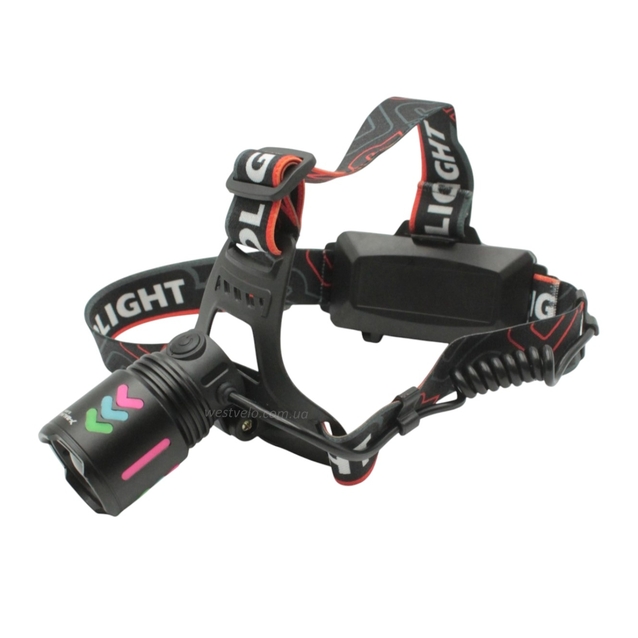 Ліхтар налобний на usb зарядку,Bailong BL-8096-4, Type-C.(білим,червоним,зеленим та синім світлом) фото westvelo.com