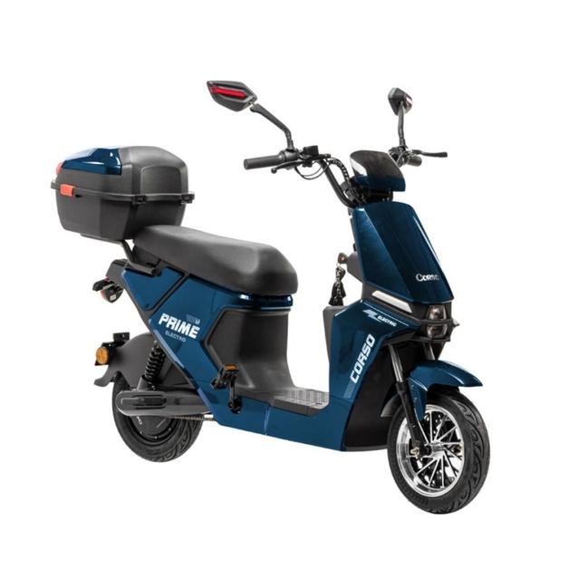 Електроскутер Corso «PRIME» PM-96300, двигун 1000W, акумулятор 60V/20Ah свинцево-кислотний, синій + 1 ящик. акум, колеса 10" фото westvelo.com