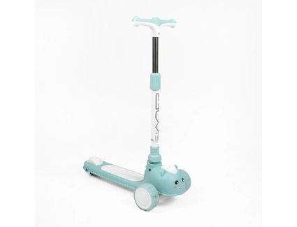 Самокат дитячий 3-х колісний Skyper SC-56309 блакитний, колеса PU Ø125mm/40mm зі світлом, ОЗВУЧУВАННЯ, підсвічування платформи, кермо складне