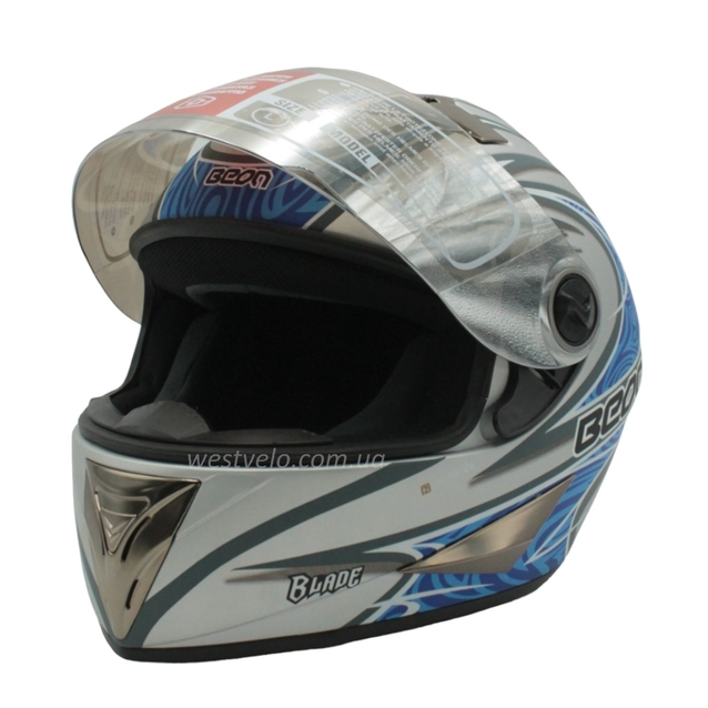Мото шолом, закритий (L) "BEON" Інтеграл B-500, синій матовий, BLADE фото westvelo.com