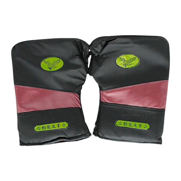 Рукавиці на кермо. зимові, бордова вставка (EAGLE) фото westvelo.com