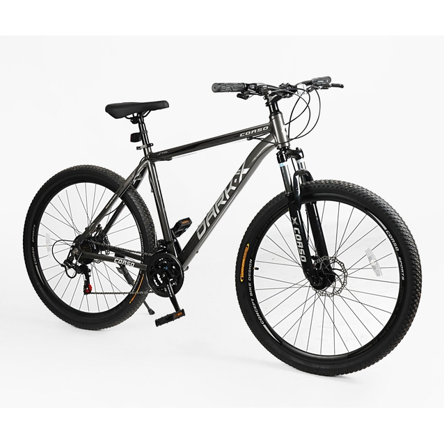 Велосипед 29 AL Corso «DARK-X» DX-29827 алюміній 21", (к-т SHIMANO) графітовий фото westvelo.com
