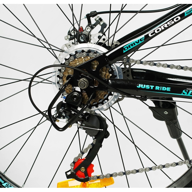 Велосипед 26 ST Corso «INTENSE» NT-26469 сталь 13", (к-т Saiguan) чорно-бірюзовий фото westvelo.com